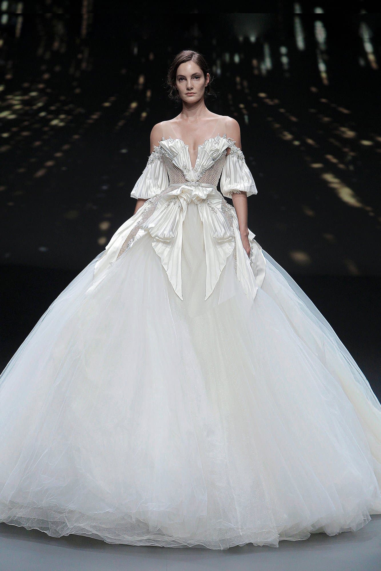 PLEATED ROYAL WEDDING GOWN